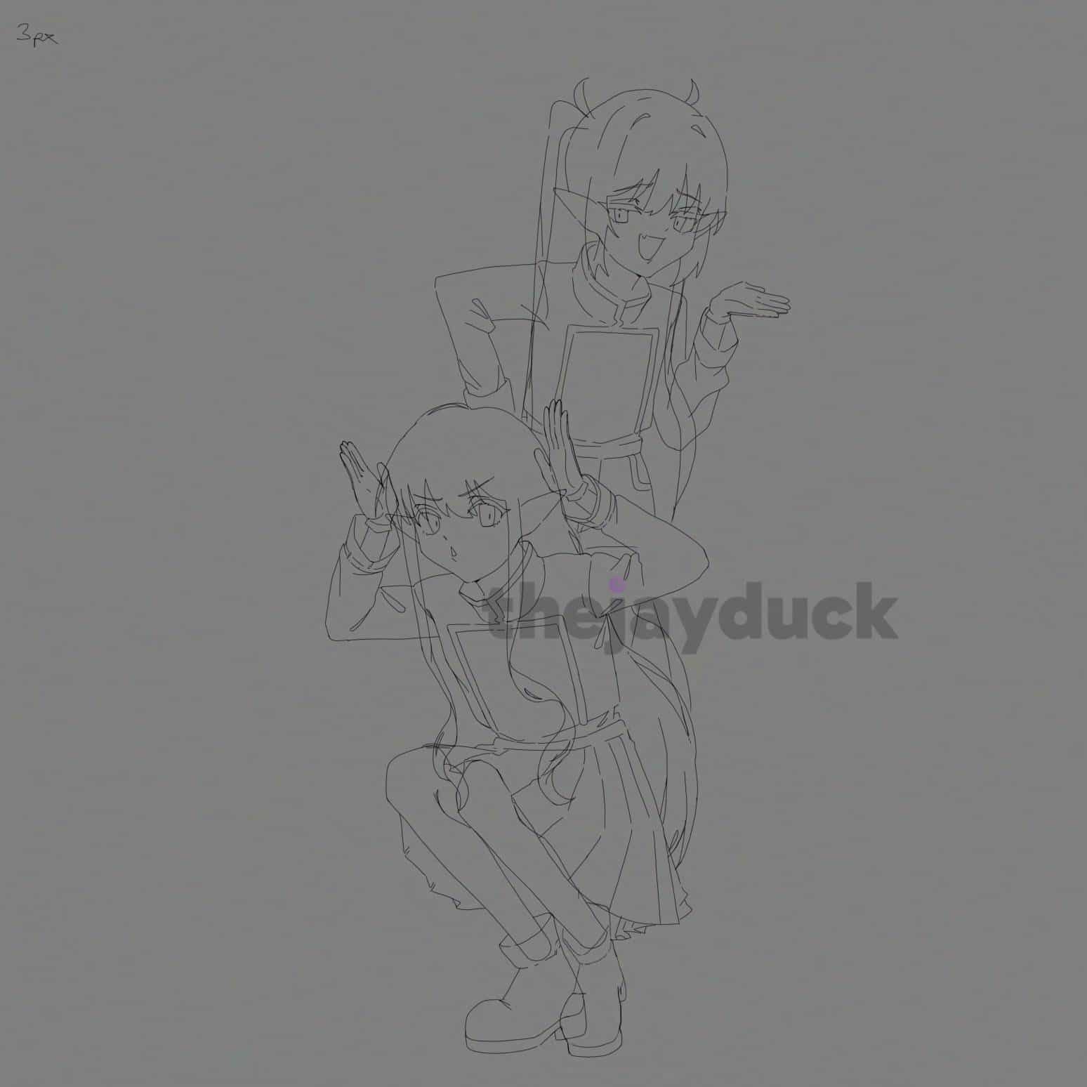 Drawing Nozomi & Hikari Tachibana - Blue Archive