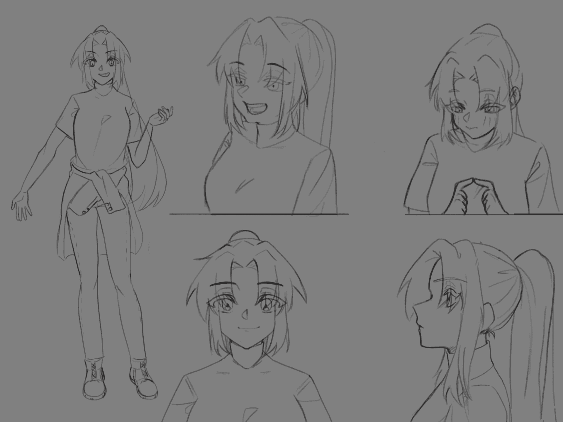 Drawing Mion Character Sheet - Sketch