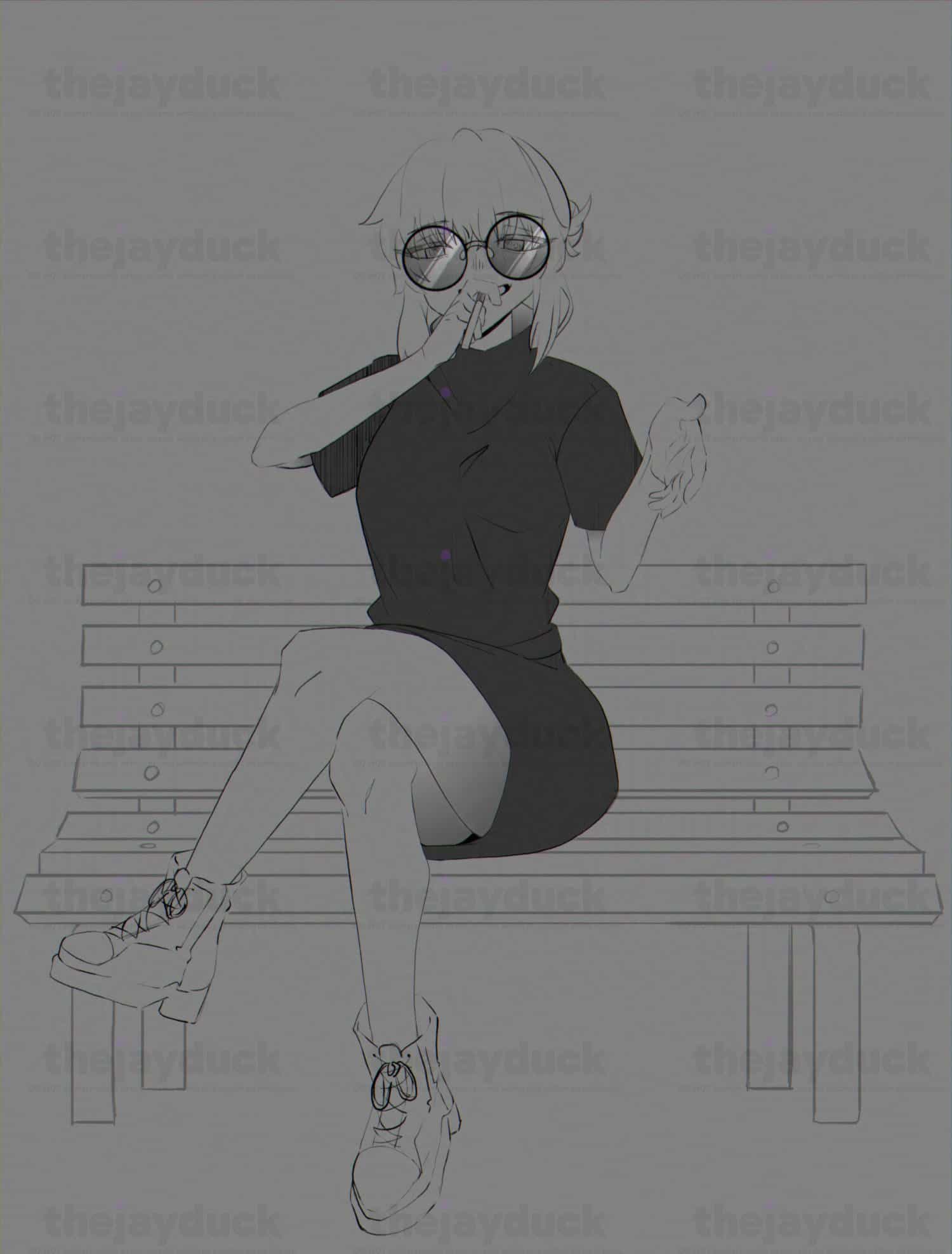 Drawing Anko Uguisu - Yofukashi no Uta
