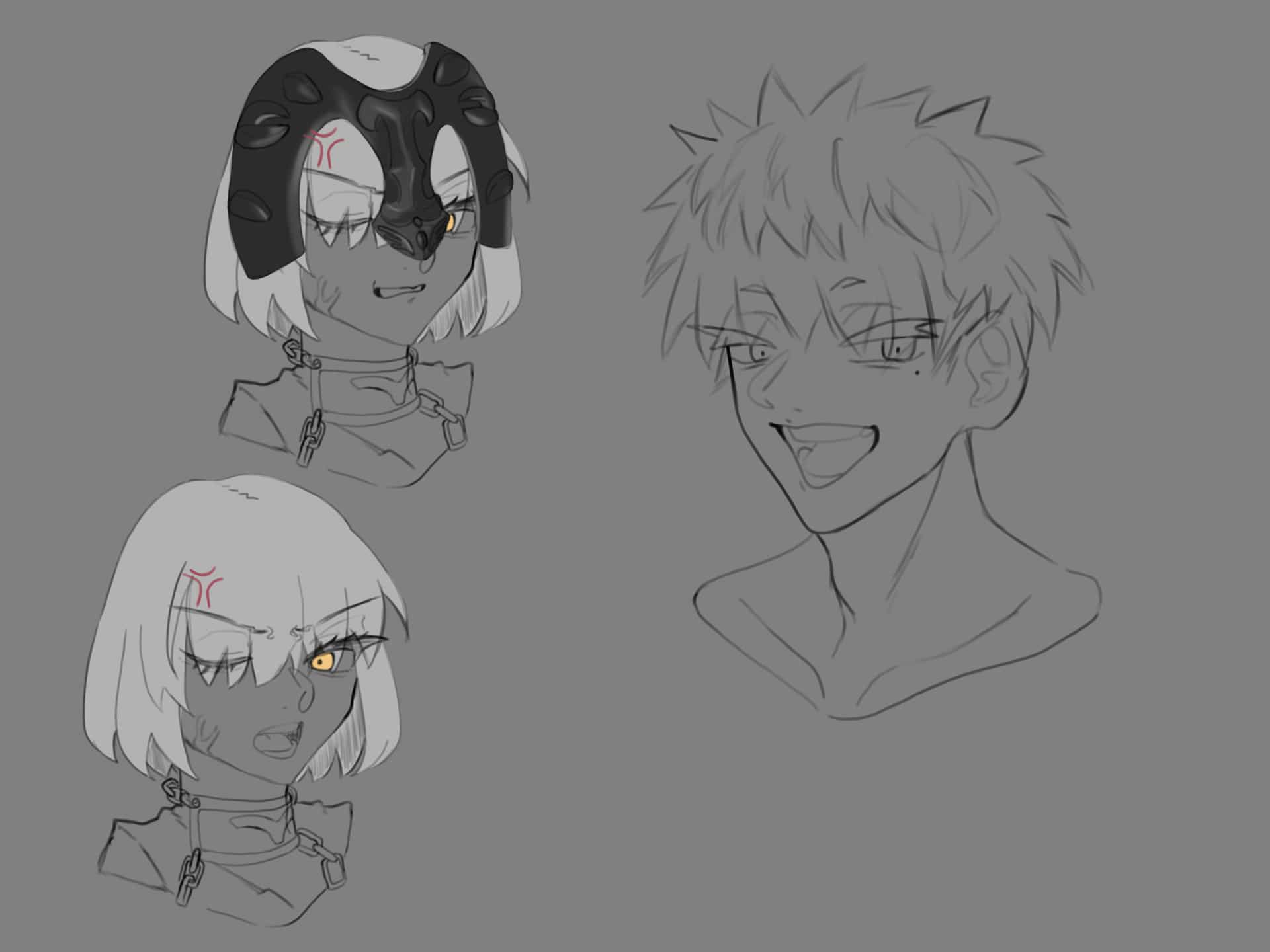 Drawing Jeanne d'Arc (Alter) and a random dude